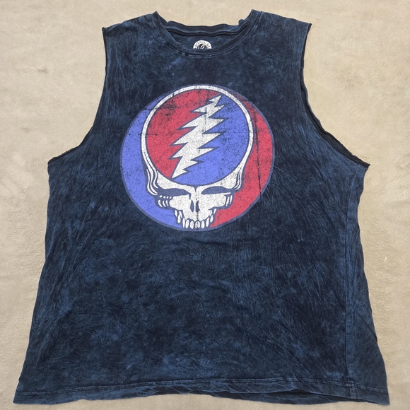 Grateful Dead Other - Grateful Dead Steal Your Face Muscle Tank Top Mens Size XL Distressed Retro 70's